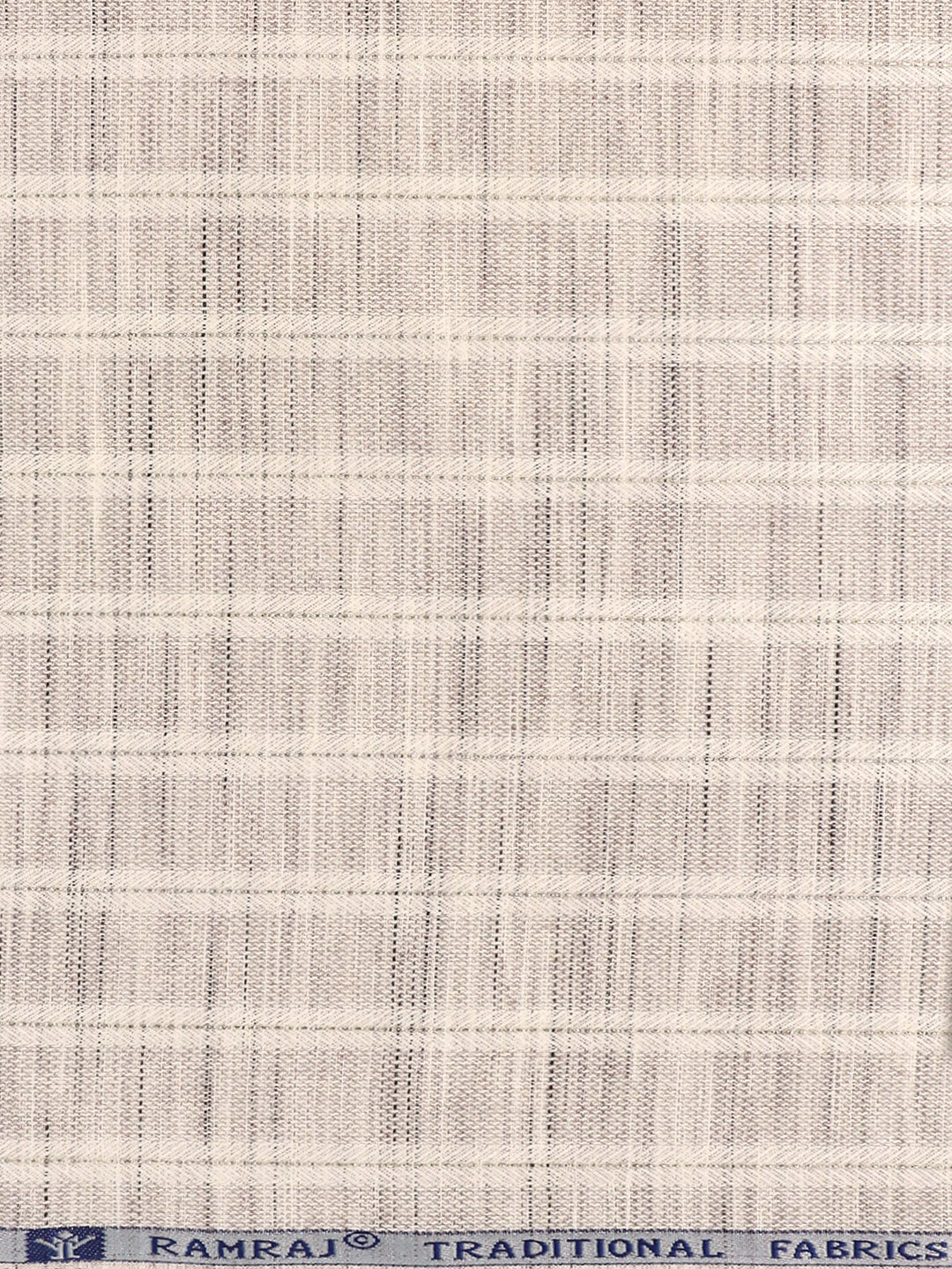 Cotton Rich Self Design Shirt Fabric Light Brown HI-Tech