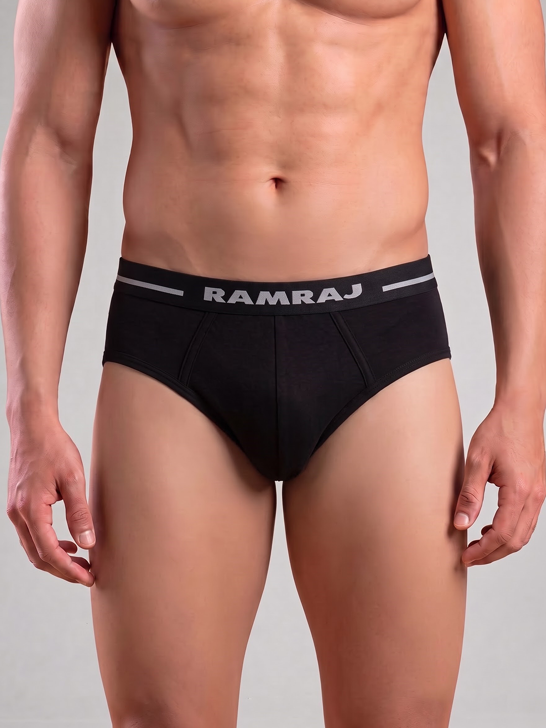 100% Combed Cotton Black Outer Elastic Plus Size Brief Suriya (Pack of 2)