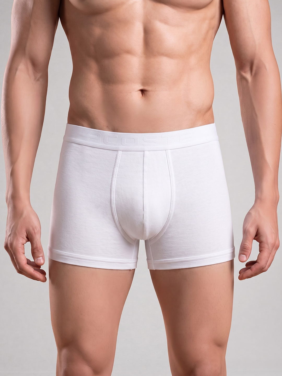 100% Cotton White OE Without Pocket Trunk Acoste 1014 (Pack of 2)