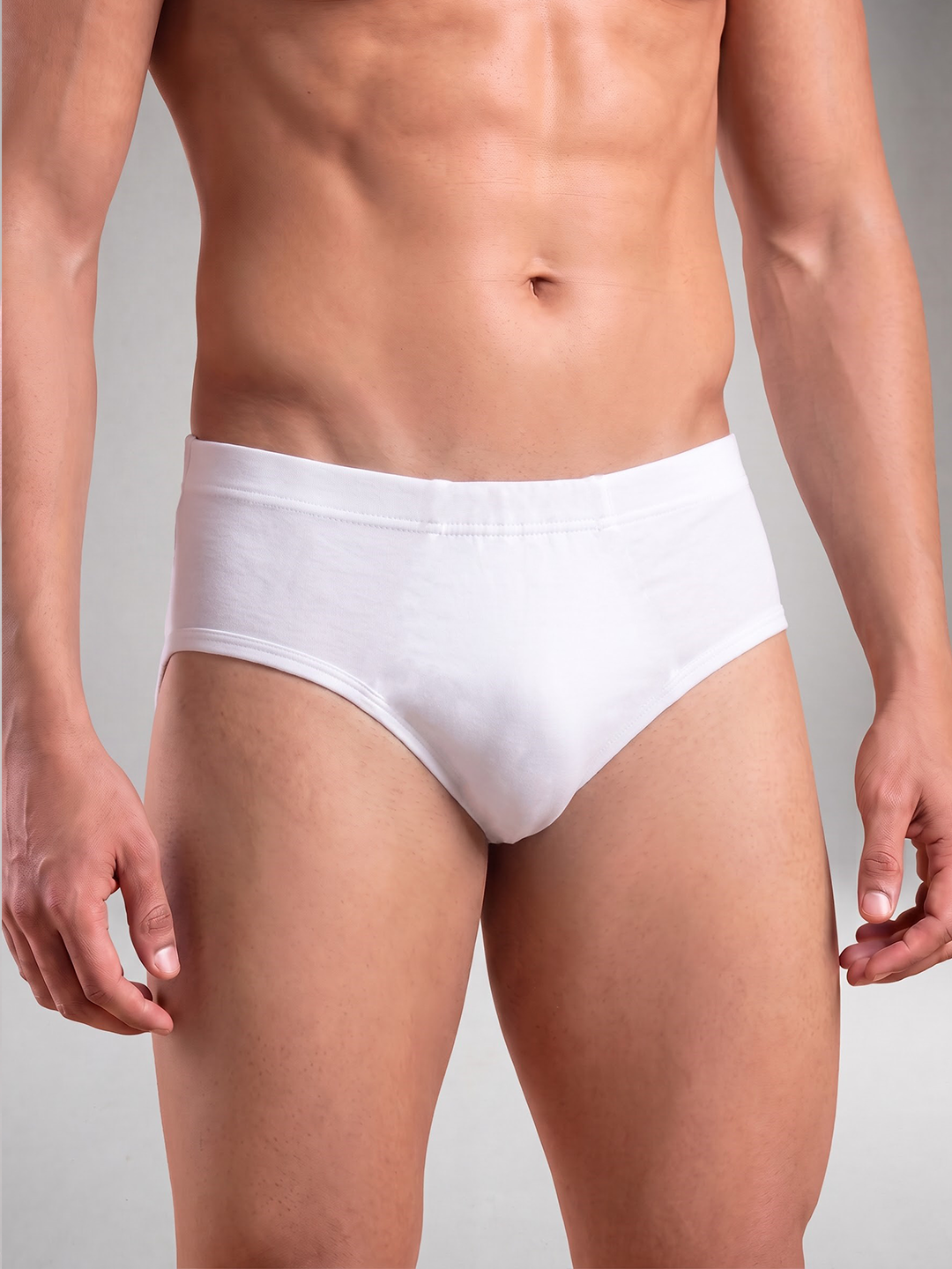 100% Combed Cotton White Inner Elastic Brief Merc (Pack of 2)