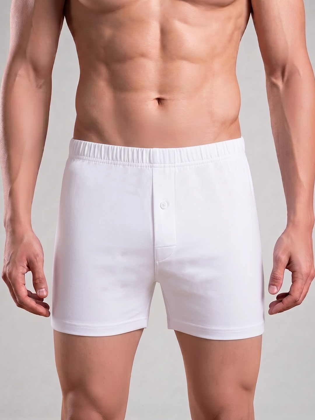 100% Combed Cotton White Knitted Boxer Real Relax