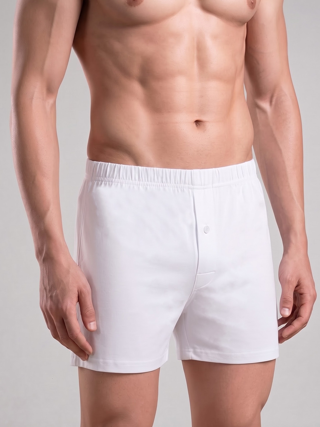 100% Combed Cotton White Knitted Boxer Real Relax
