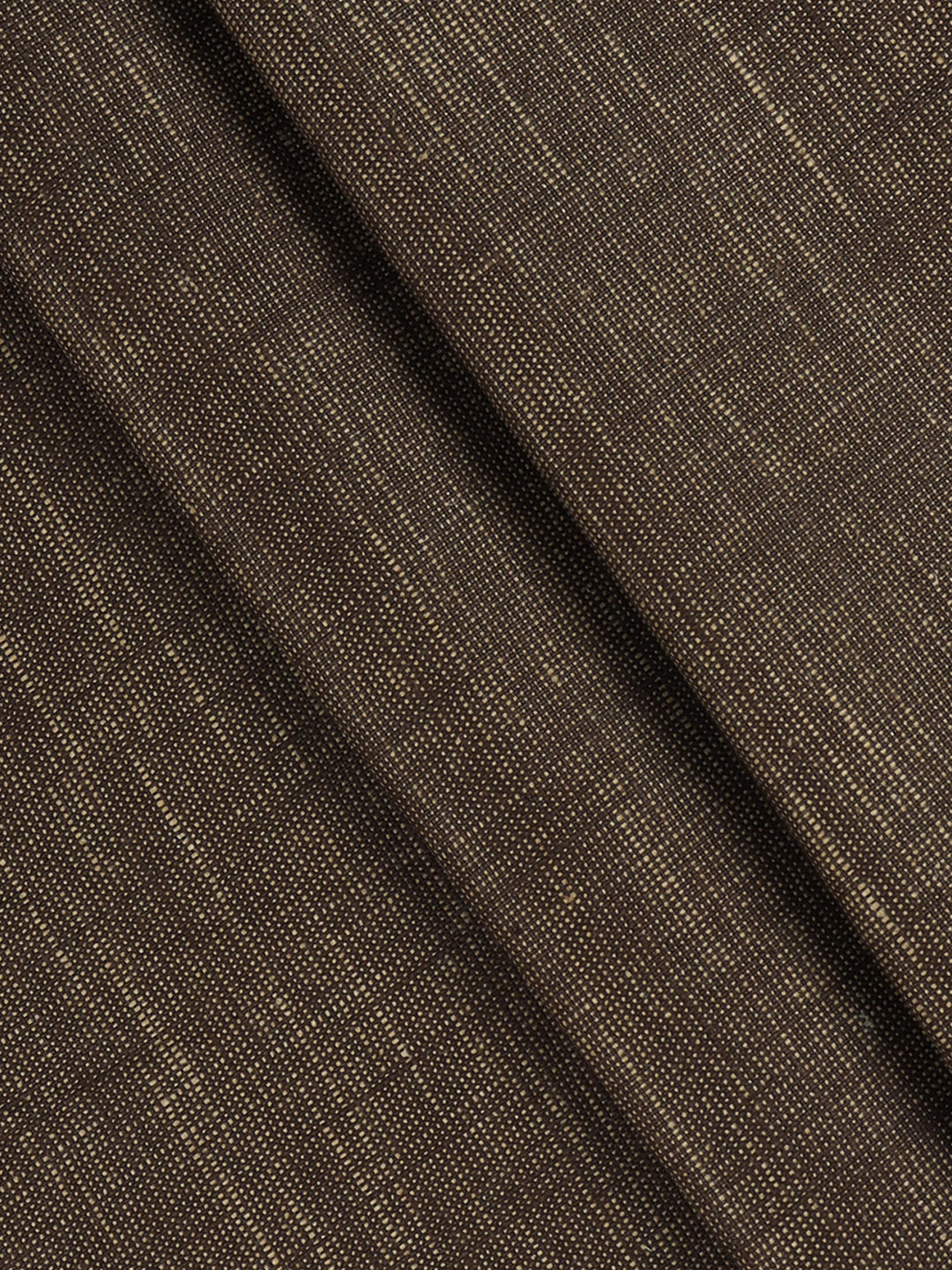 Cotton Dark Brown Self Design Suiting Fabric Lanvin