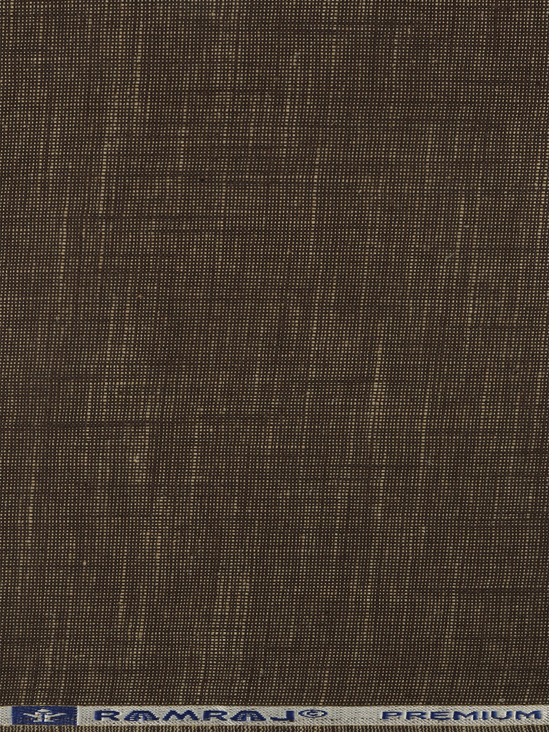 Cotton Dark Brown Self Design Suiting Fabric Lanvin