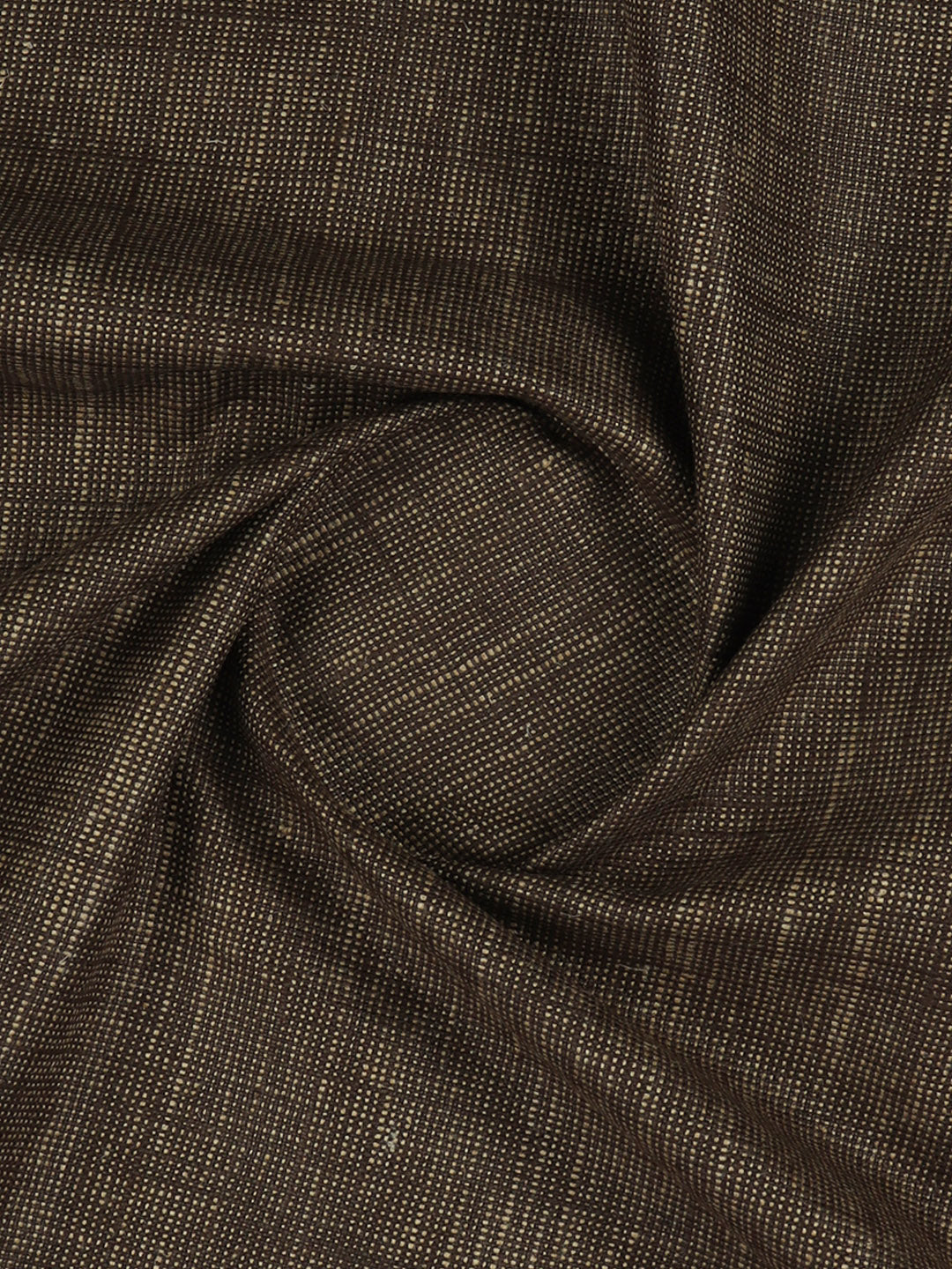 Cotton Dark Brown Self Design Suiting Fabric Lanvin