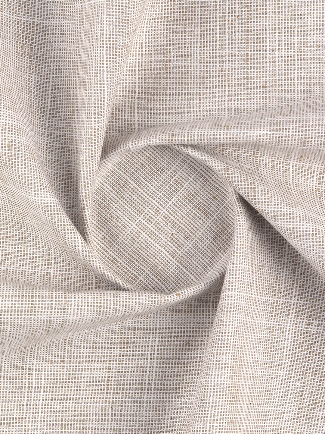 Cotton Light Beige Self Design Suiting Fabric Lanvin