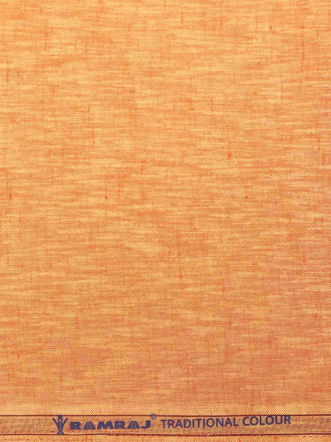 Cotton Blend Orange Colour Plain Shirt Fabric Infinity-Zoom view