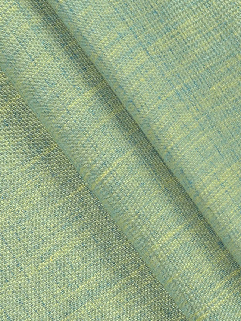 Cotton Mixed Plain Shirt Fabric Green & Blue Vaibhav