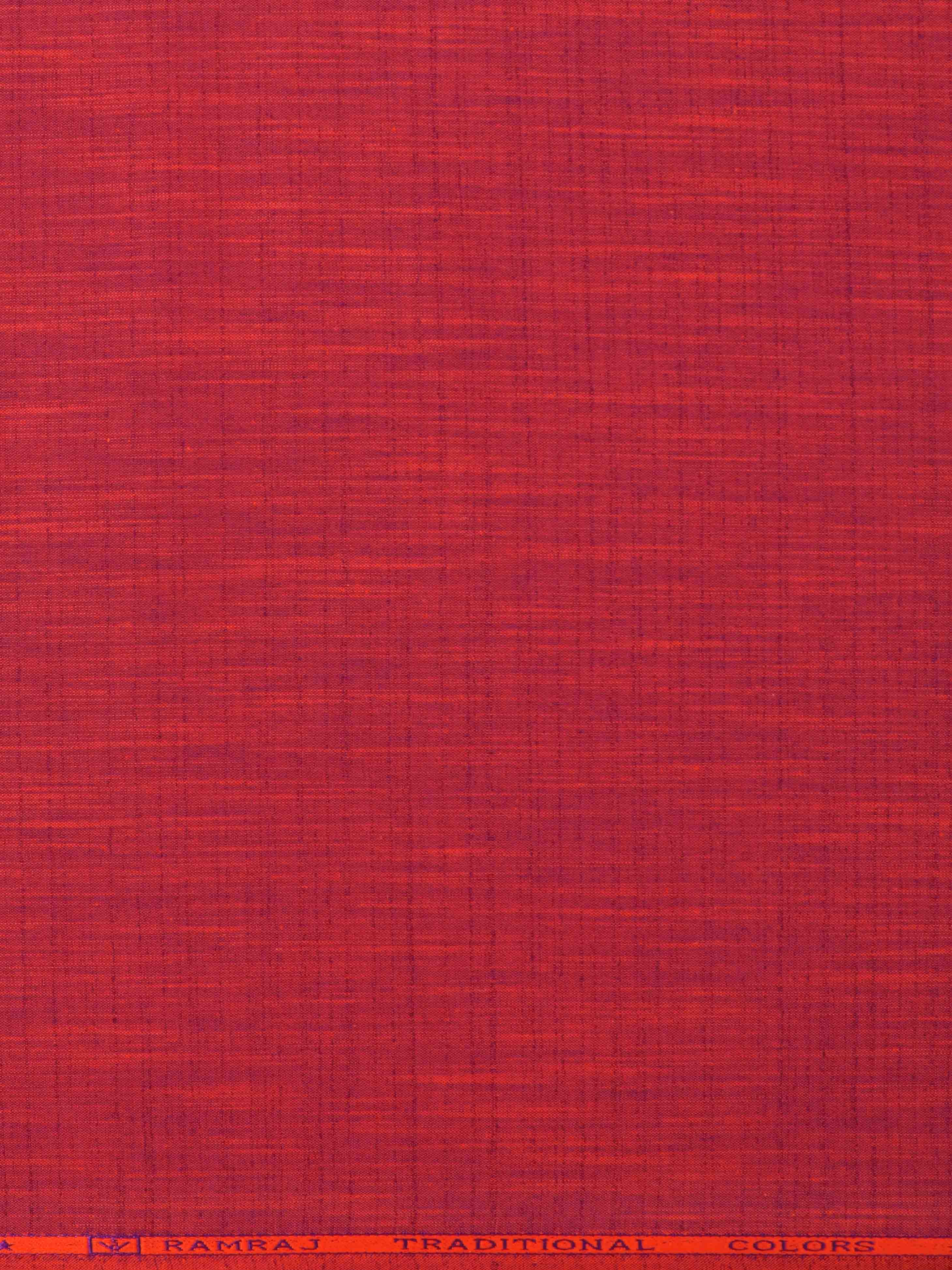 Cotton Mixed Plain Shirt Fabric Orange & Purple Vaibhav-Zoom view