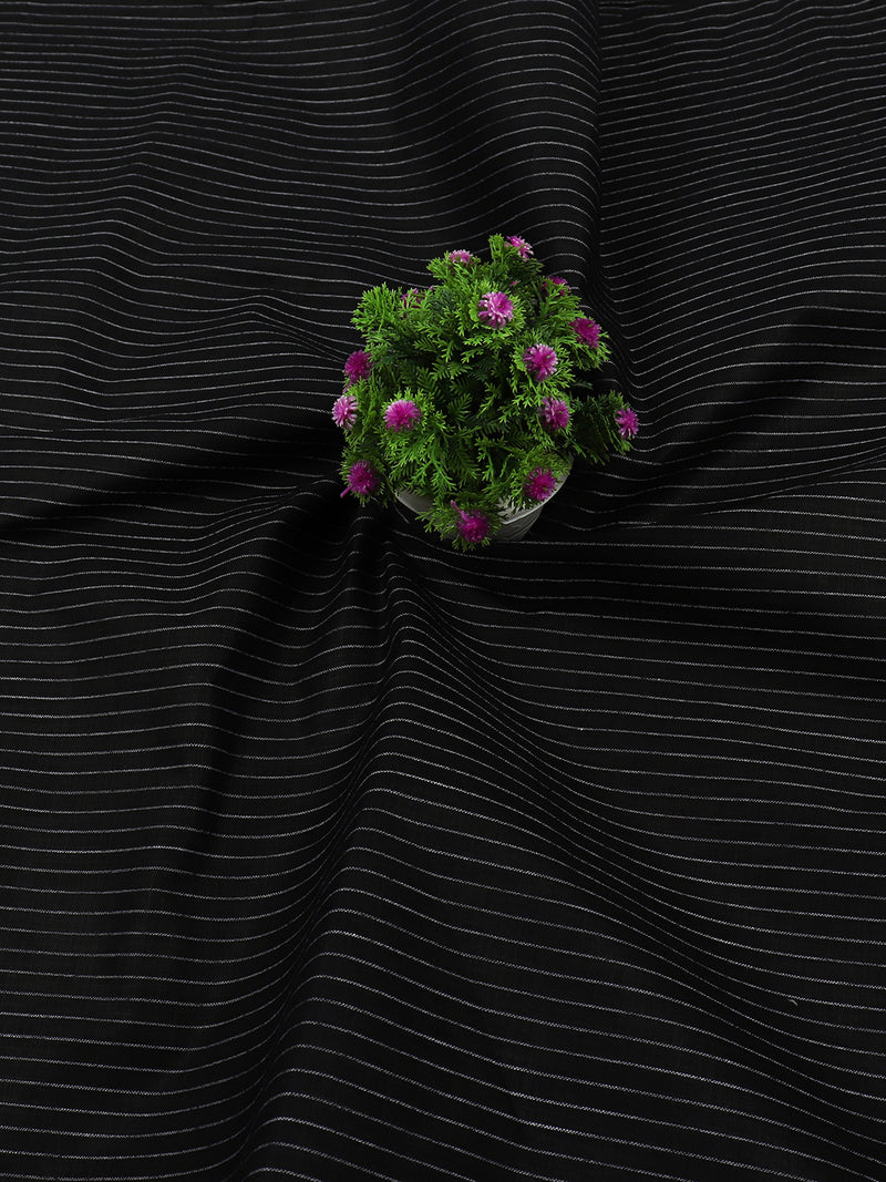 Cotton Black Striped Shirt Fabric Hi-Tech