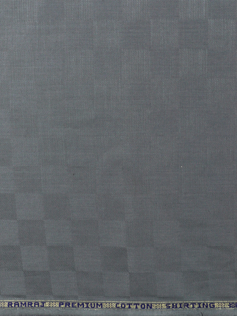 Cotton Grey Checked Shirt Fabric Hi-Tech