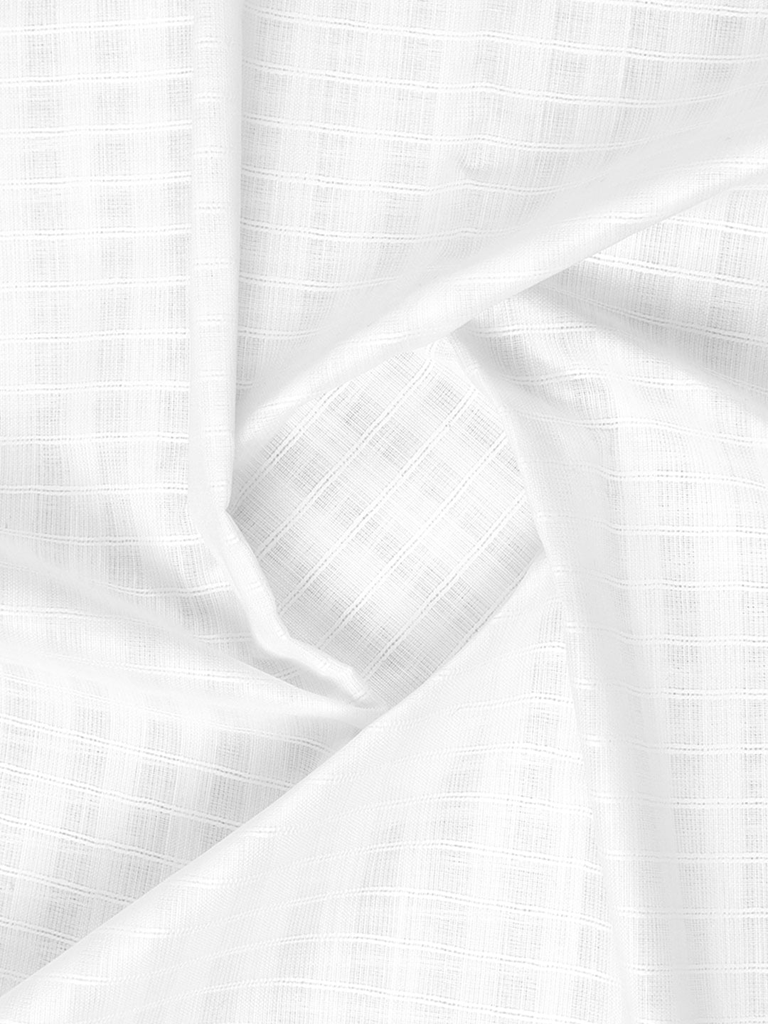 Cotton White Check Shirt Fabric Hi-Tech
