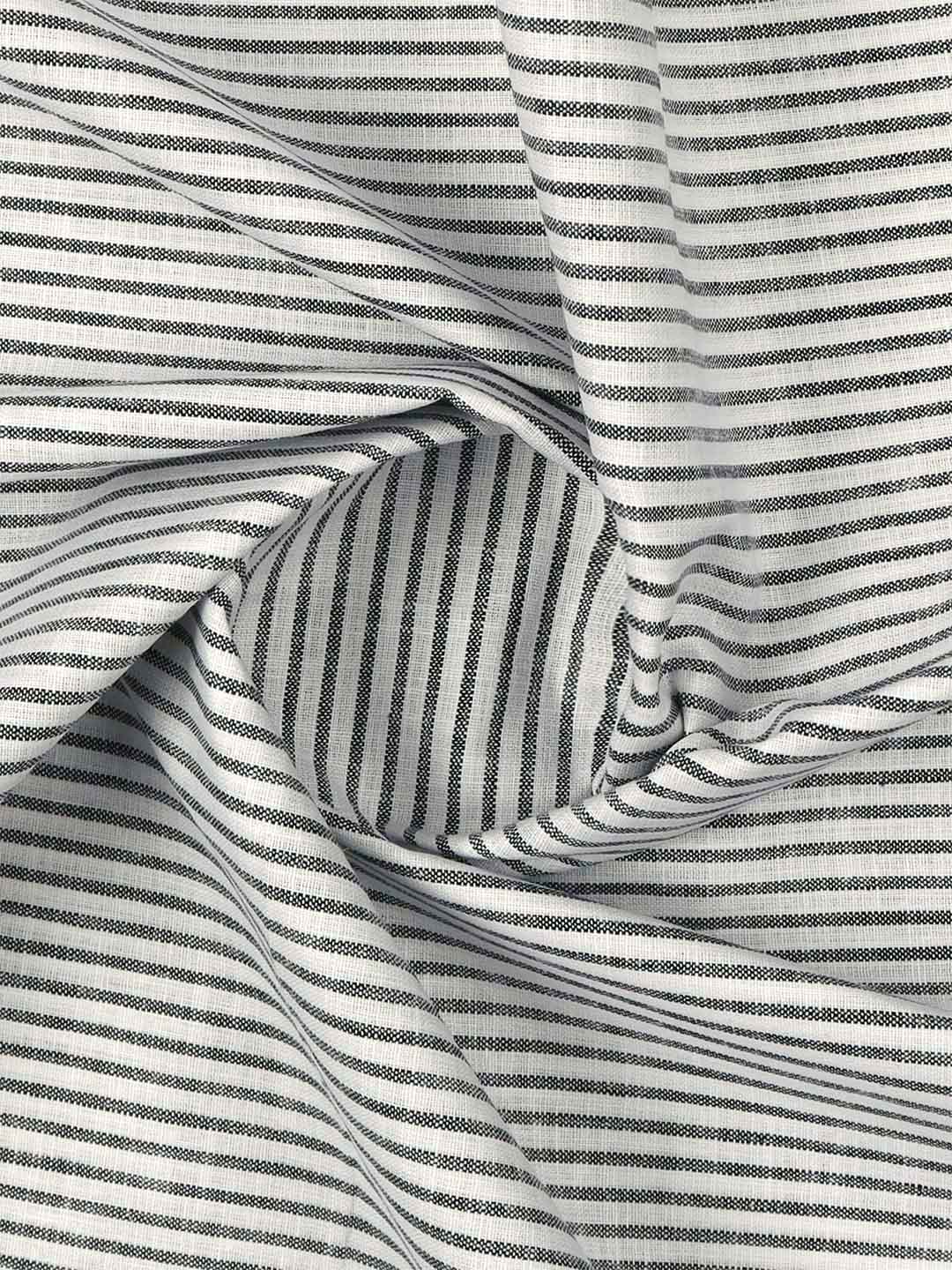 Mens Cotton Rich Striped Shirt Fabric White Infinity