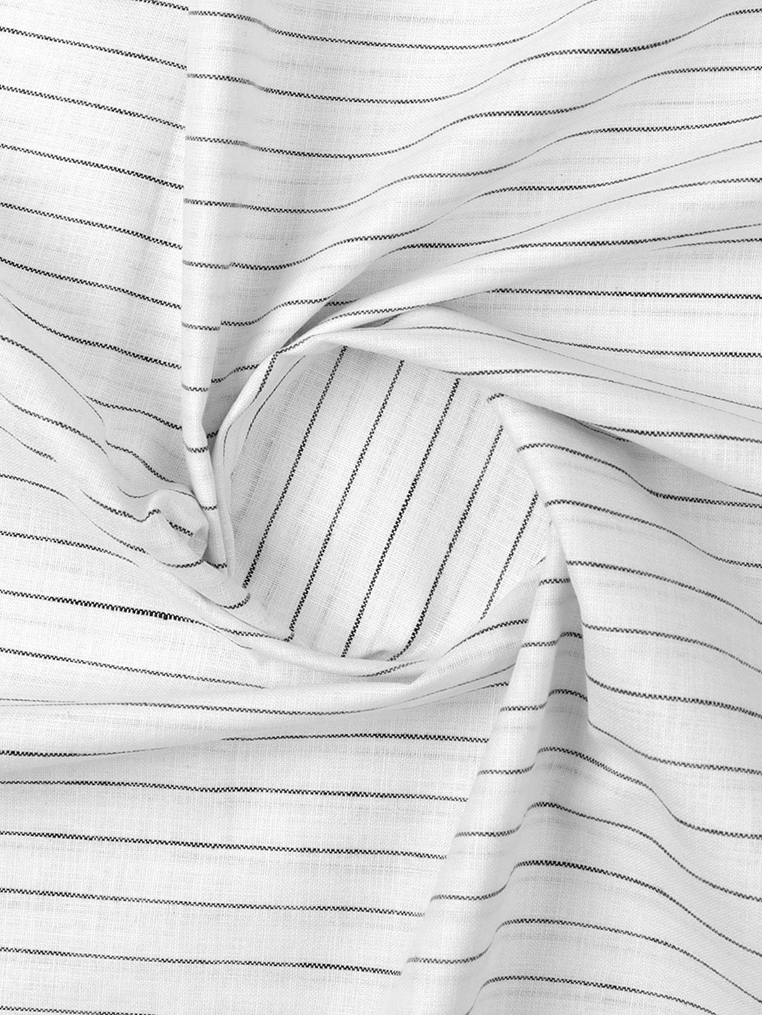 Mens Cotton Rich White with Black Stripes Shirt Fabric Infinity