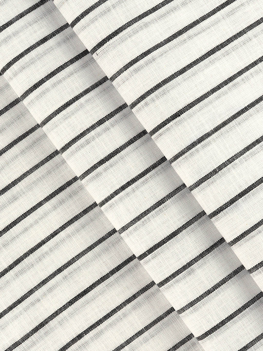 Men Cotton Rich Striped Shirt Fabric White with Black Infinity