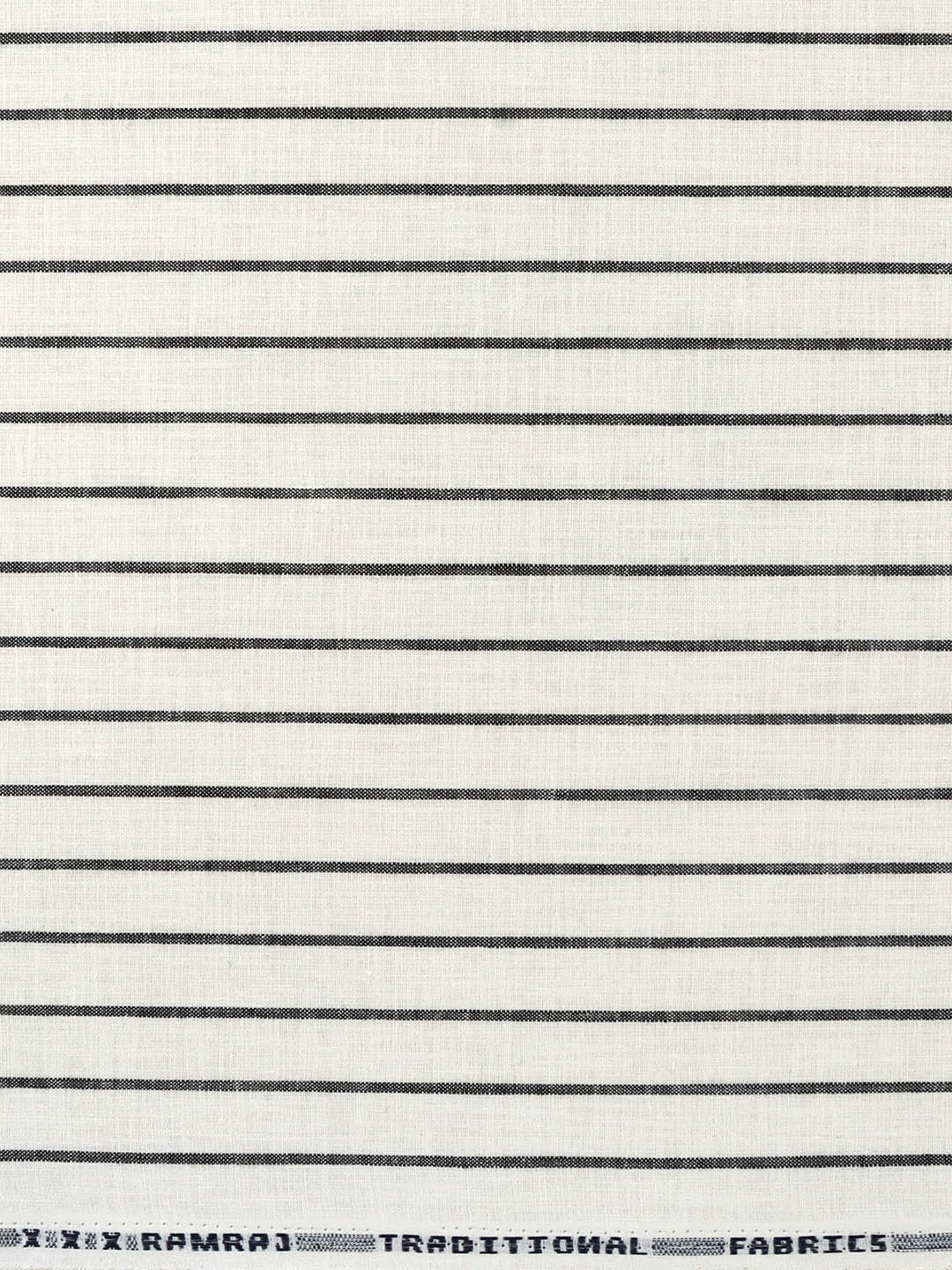 Men Cotton Rich Striped Shirt Fabric White with Black Infinity