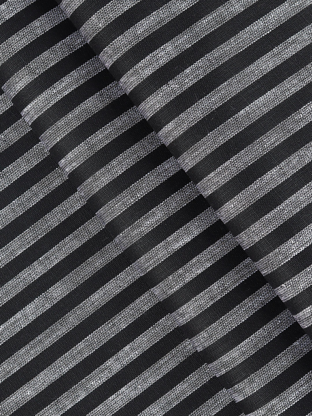 Men Cotton Rich Striped Shirt Fabric Black with Grey Infinity