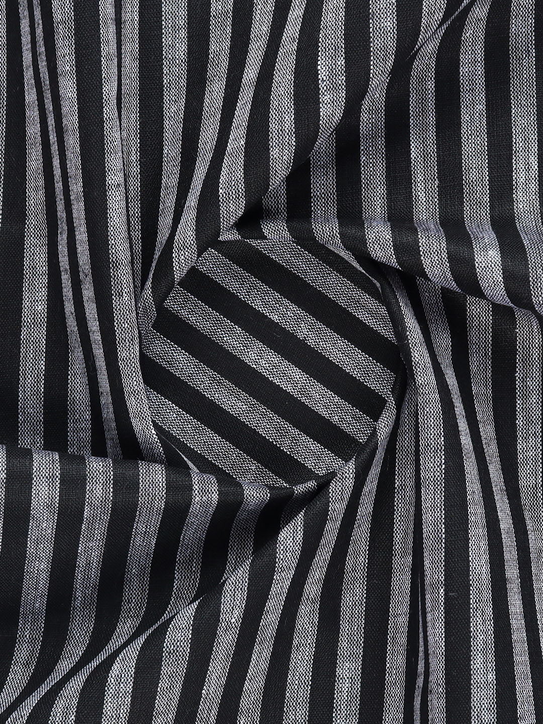 Men Cotton Rich Striped Shirt Fabric Black with Grey Infinity