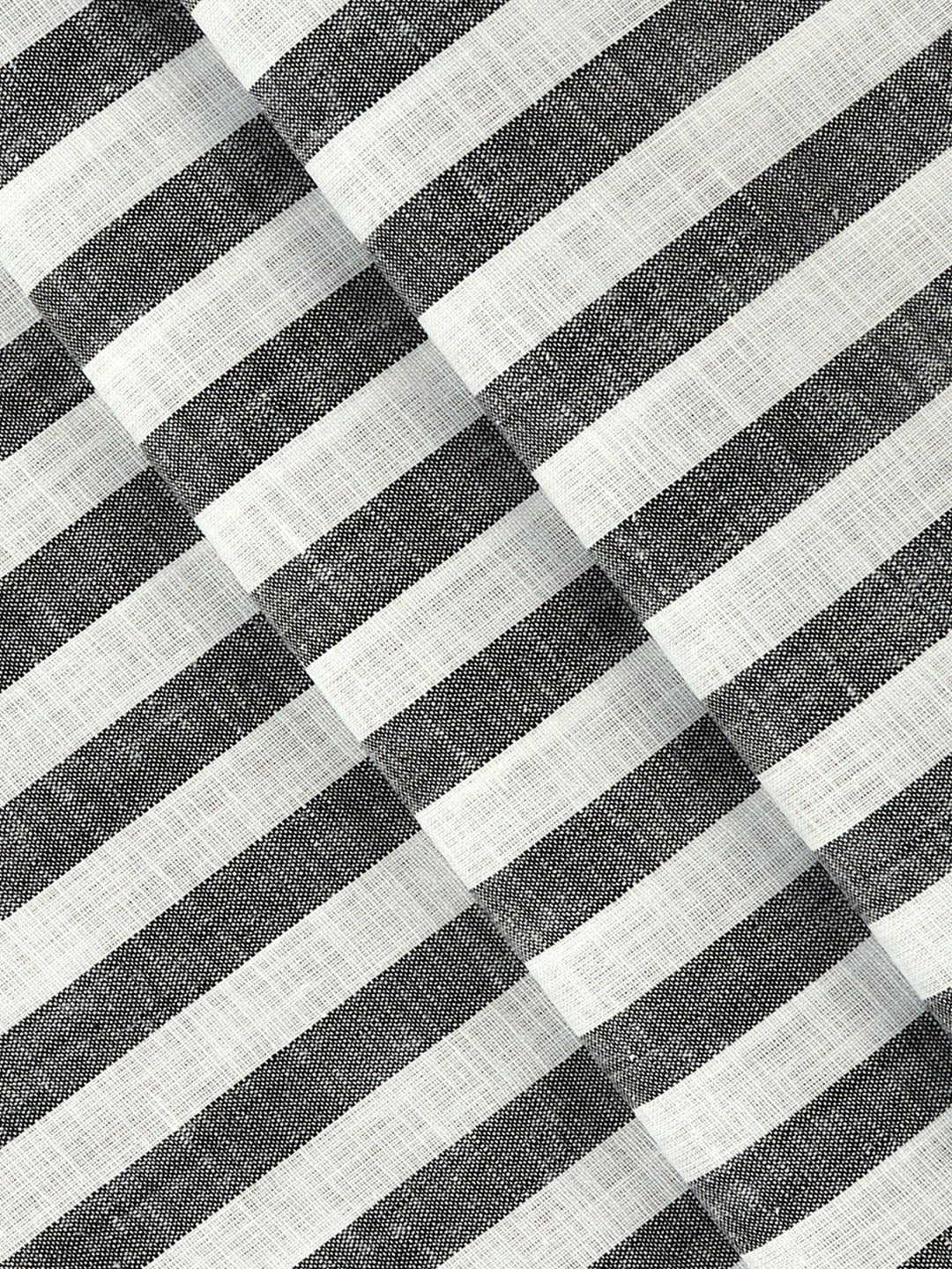 Men Cotton Rich Striped Shirt Fabric White with Black Infinity