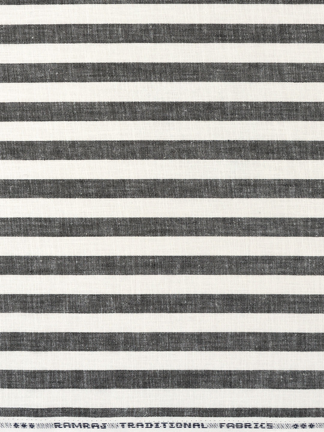 Men Cotton Rich Striped Shirt Fabric White with Black Infinity