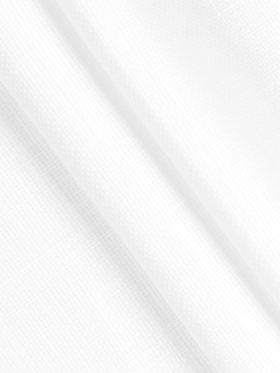 Cotton White Self Design Shirt Fabric- Infinity