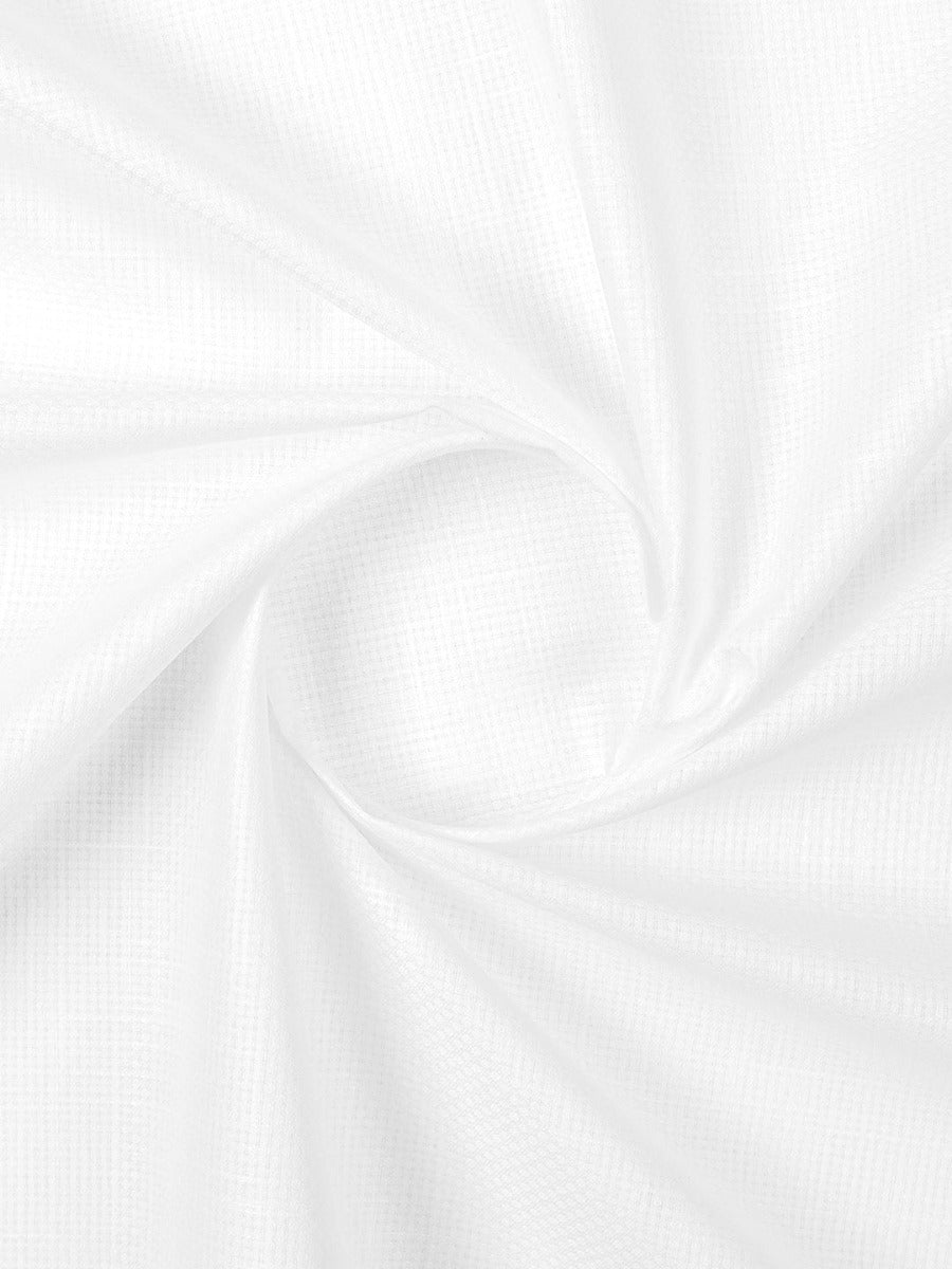Cotton White Self Design Shirt Fabric- Infinity