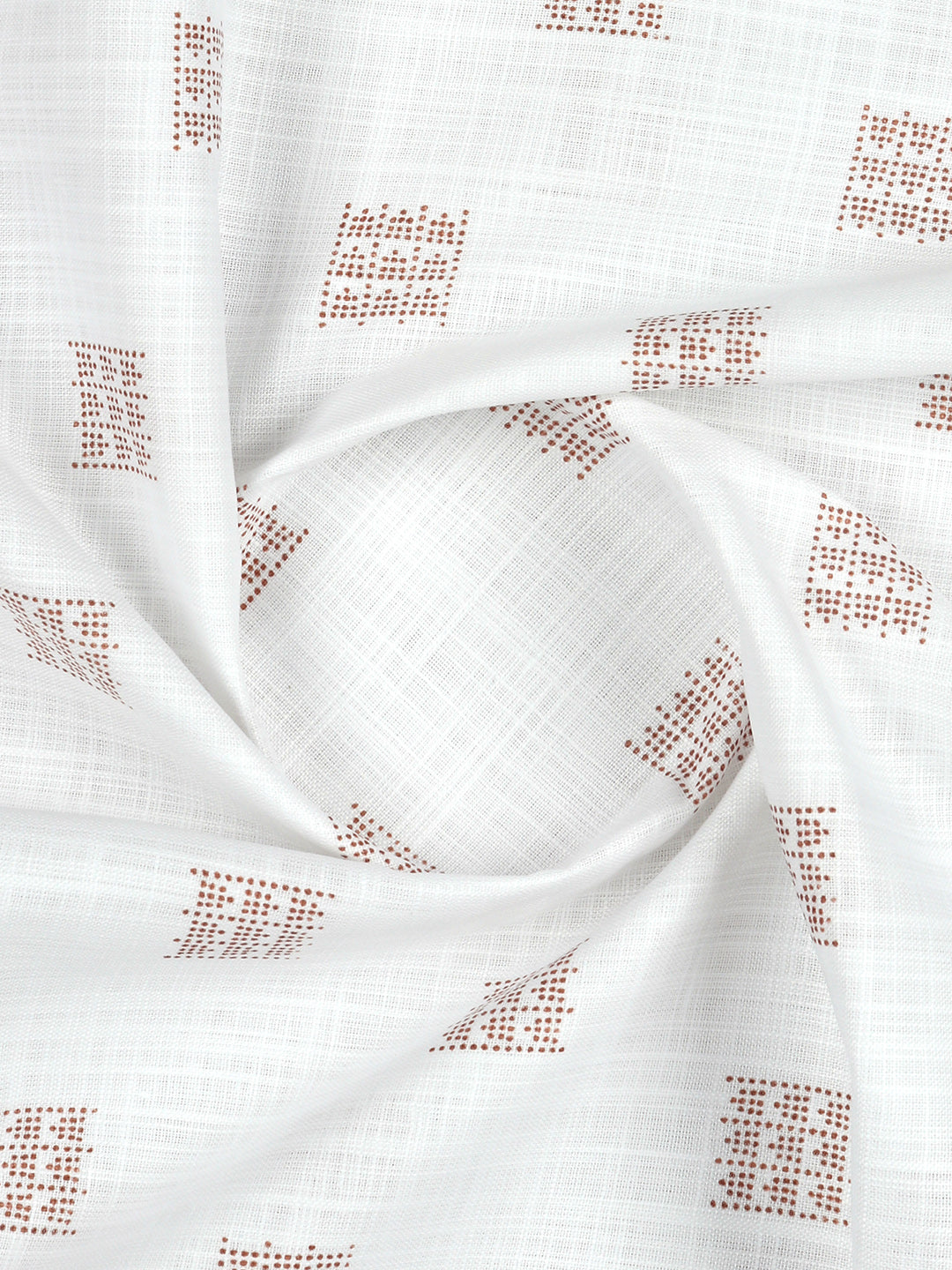 Men 100% Cotton White Printed Shirt Fabric Alright Print