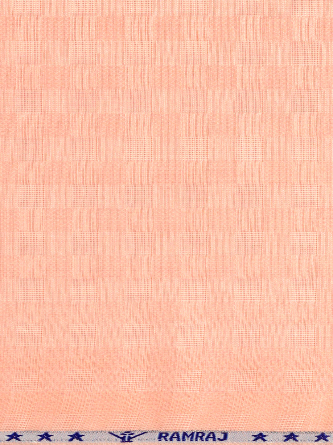 Cotton Rich Self Design Shirt Fabric Peach  HI-Tech