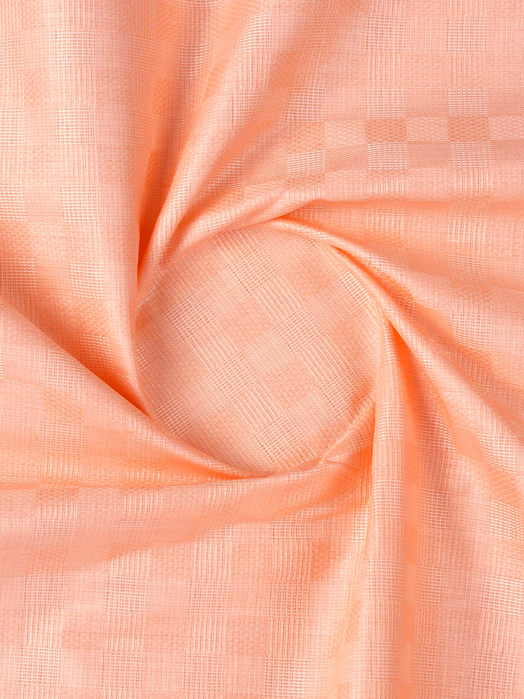 Cotton Rich Self Design Shirt Fabric Peach  HI-Tech