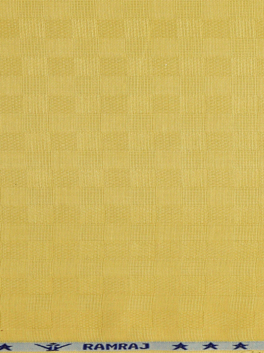 Cotton Rich Self Design Shirt Fabric Yellow HI-Tech