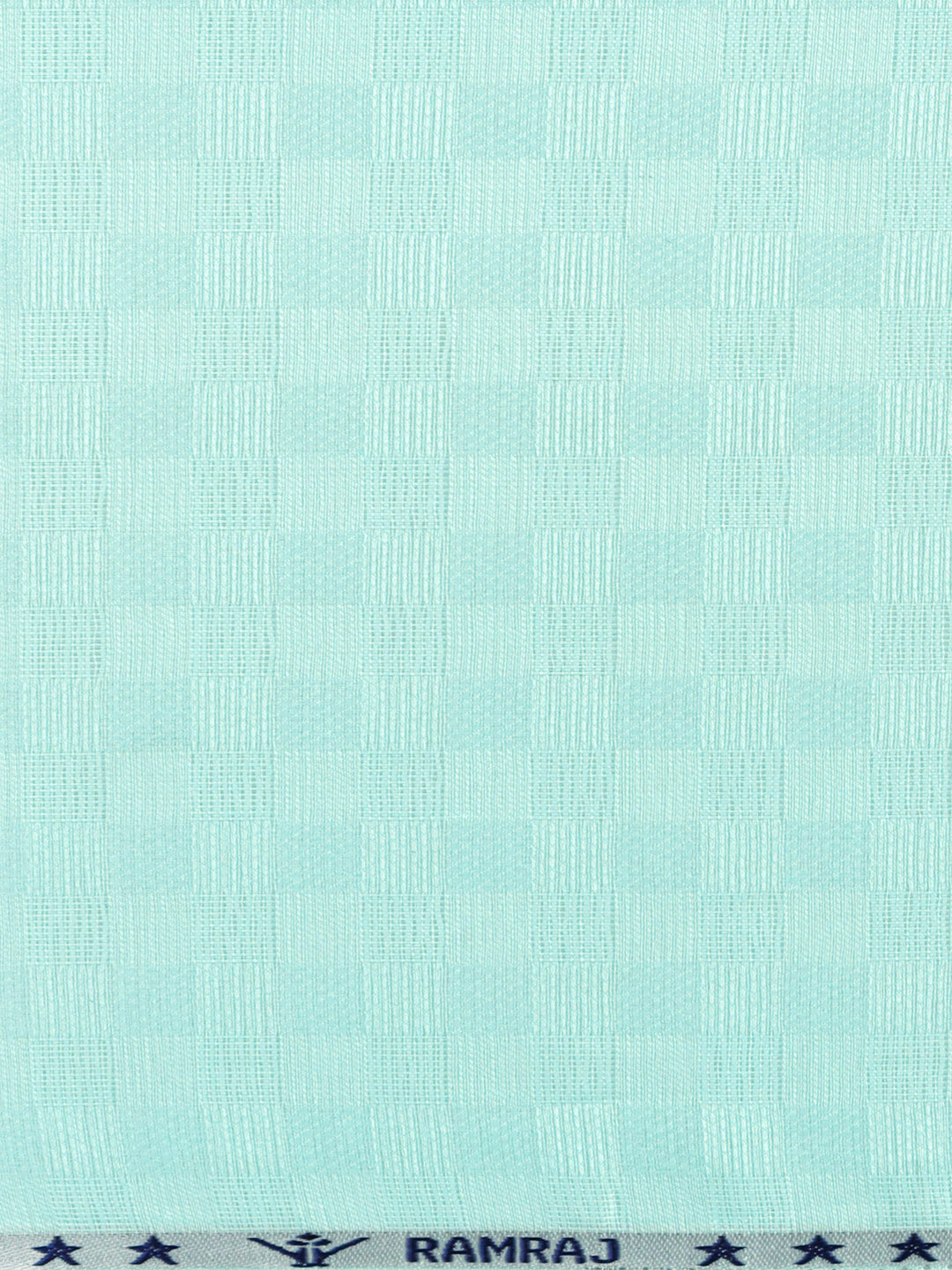 Cotton Rich Self Design Shirt Fabric Sky Blue HI-Tech