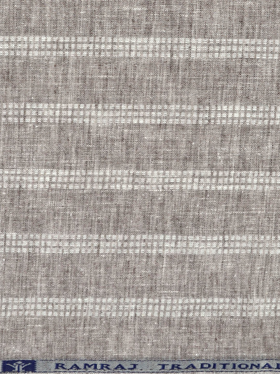 Cotton Blend Self Design Fabric Light Brown High Style