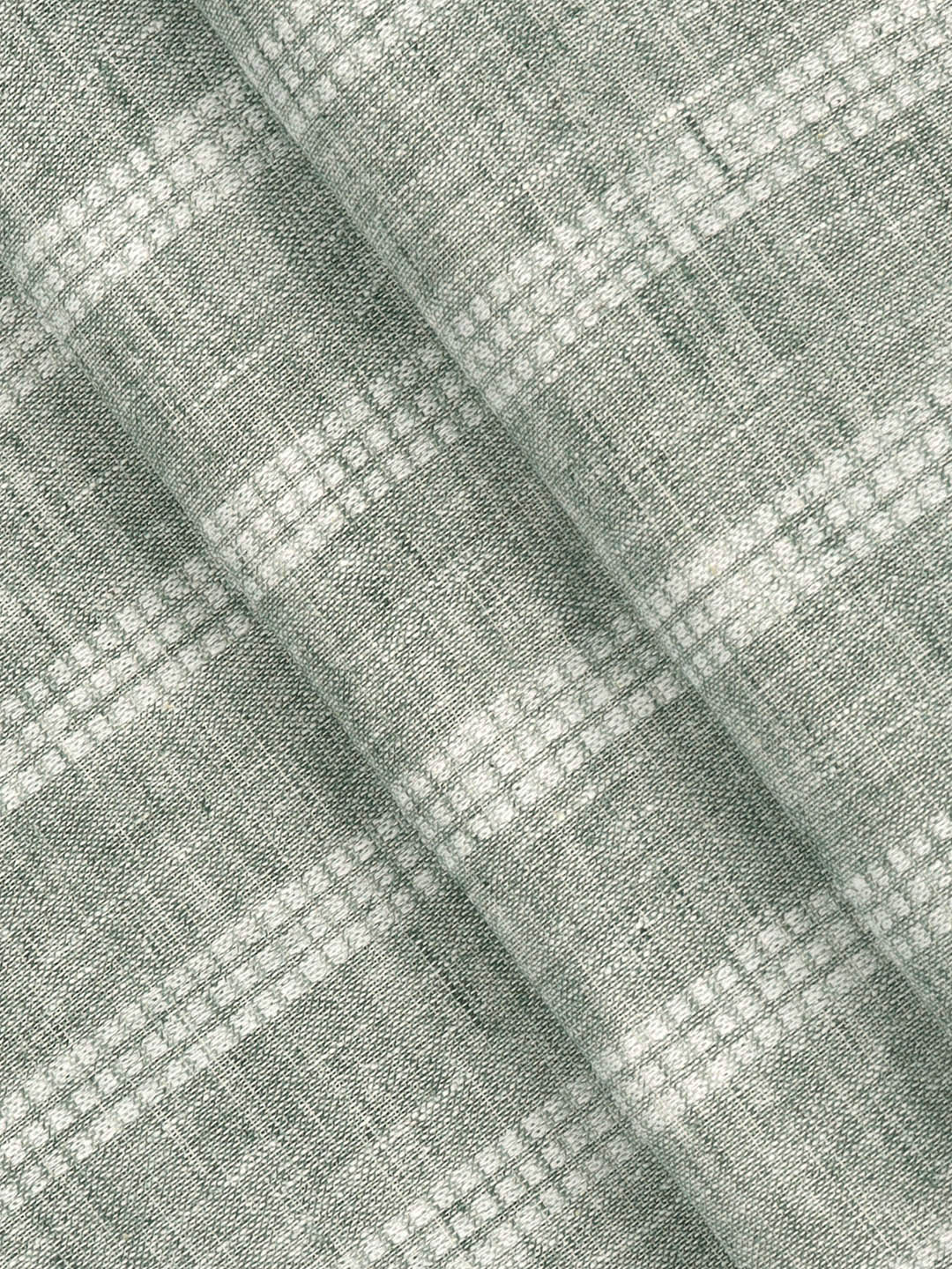 Cotton Blend Self Design Fabric Green High Style