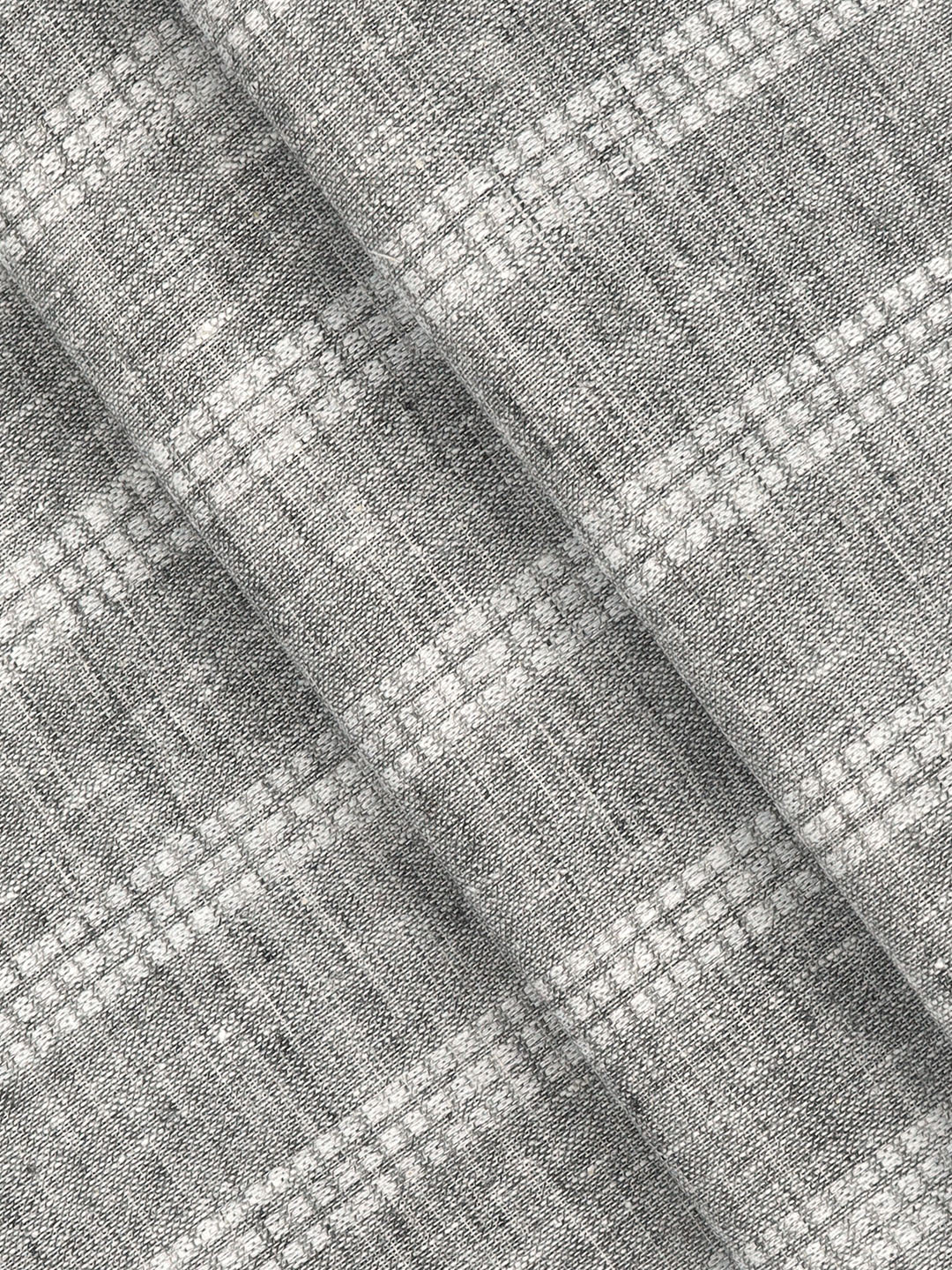 Cotton Blend Self Design Fabric Grey High Style