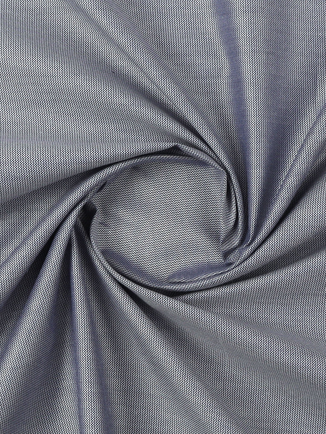 Cotton Rich Self Design Navy Blue Shirting Fabric Infinity