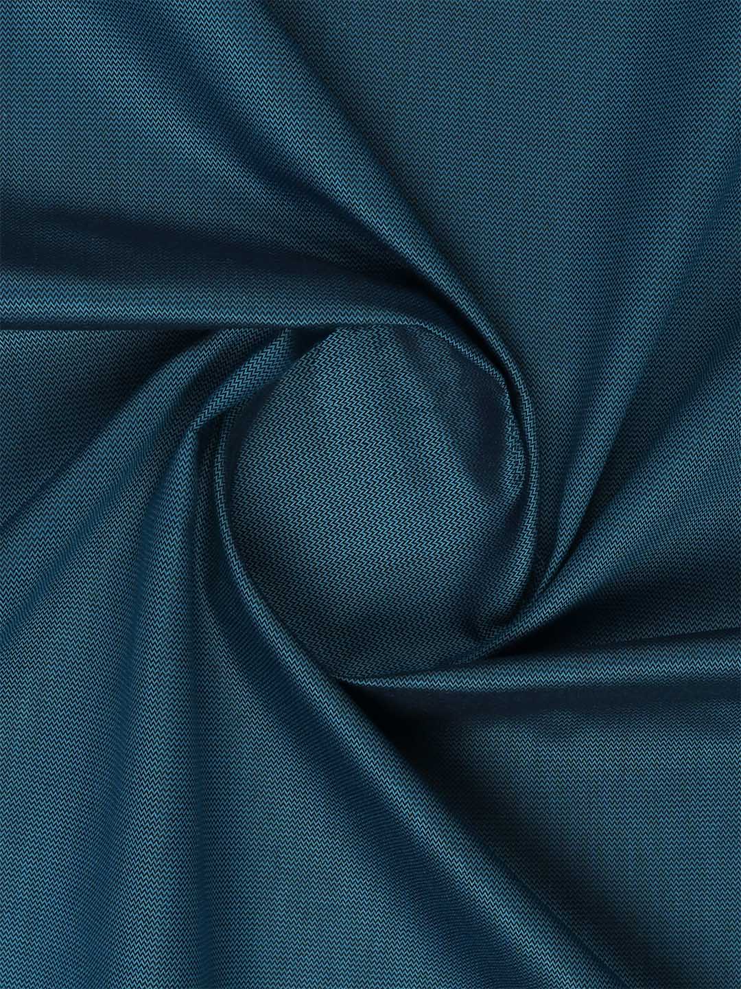 Cotton Rich Self Design Dark Blue Shirting Fabric Infinity