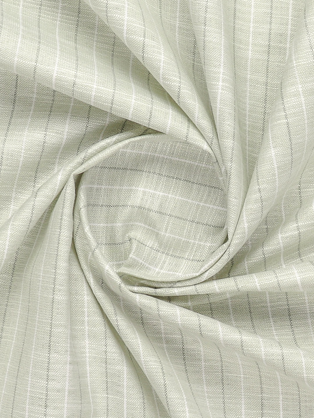 Cotton Rich Striped Shirt Fabric Green Infinity