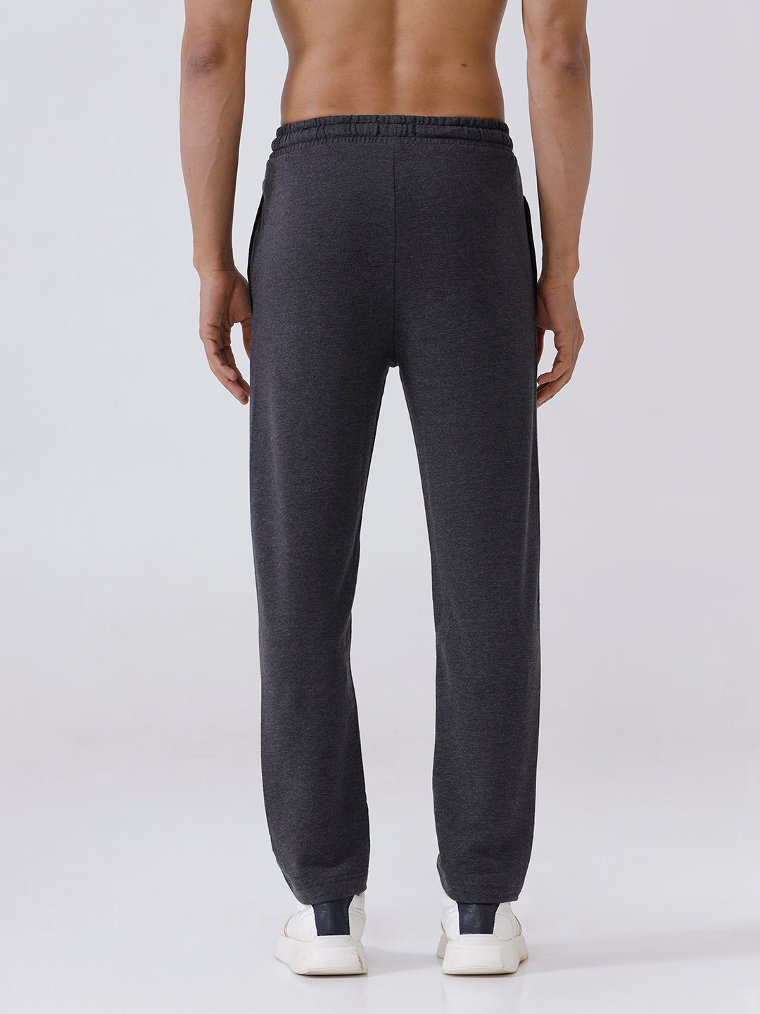 Men Combed Cotton Rich Track Pant with Side Pockets Charcoal ETT4