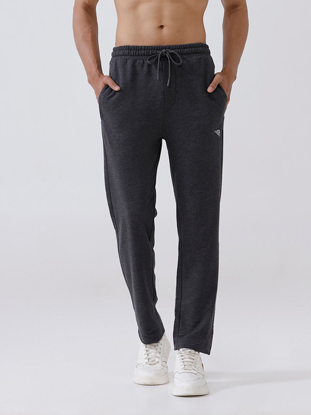 Men Combed Cotton Rich Track Pant with Side Pockets Charcoal ETT4