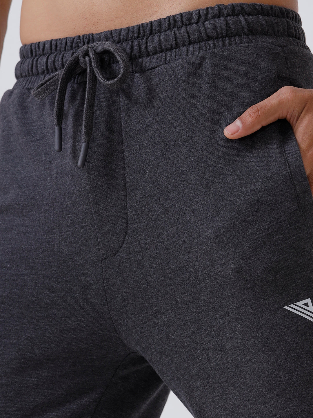 Men Combed Cotton Rich Track Pant with Side Pockets Charcoal ETT4