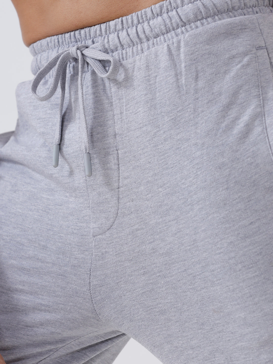 Men Combed Cotton Rich Track Pant with Side Pockets Grey Melange ETT3
