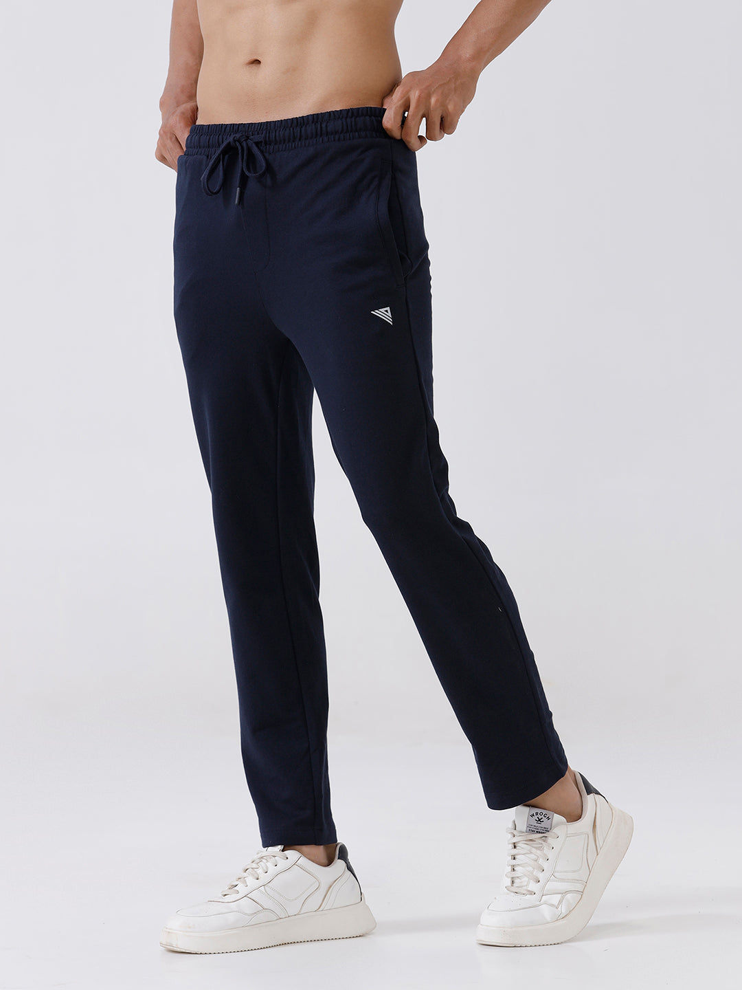 Men Combed Cotton Rich Track Pant with Side Pockets Navy ETT2