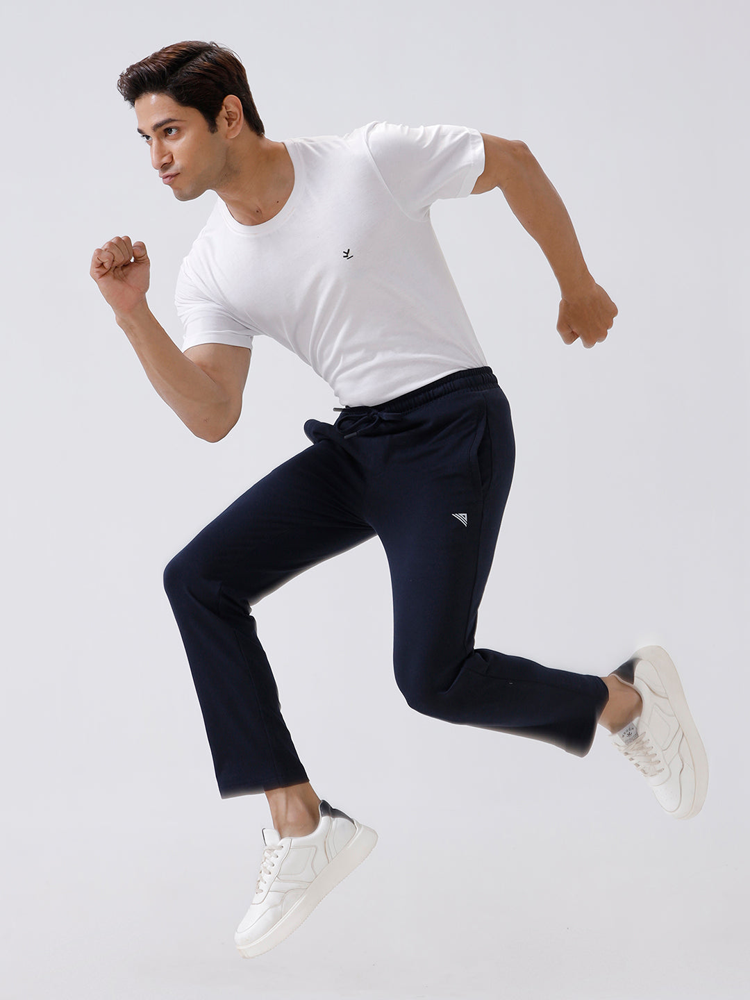 Men Combed Cotton Rich Track Pant with Side Pockets Navy ETT2