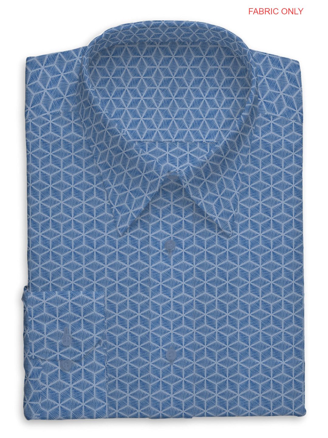 100% Premium Cotton Radiant Print Blue Colour Shirt Fabric - OSLO