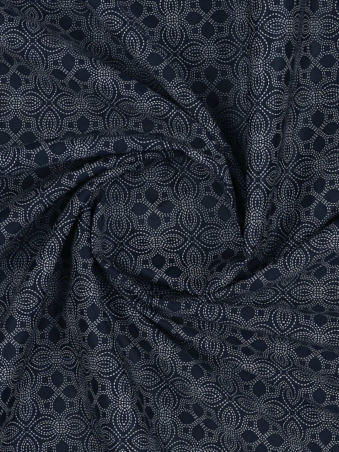 100%Cotton Printed Shirt Fabric Navy OSLO