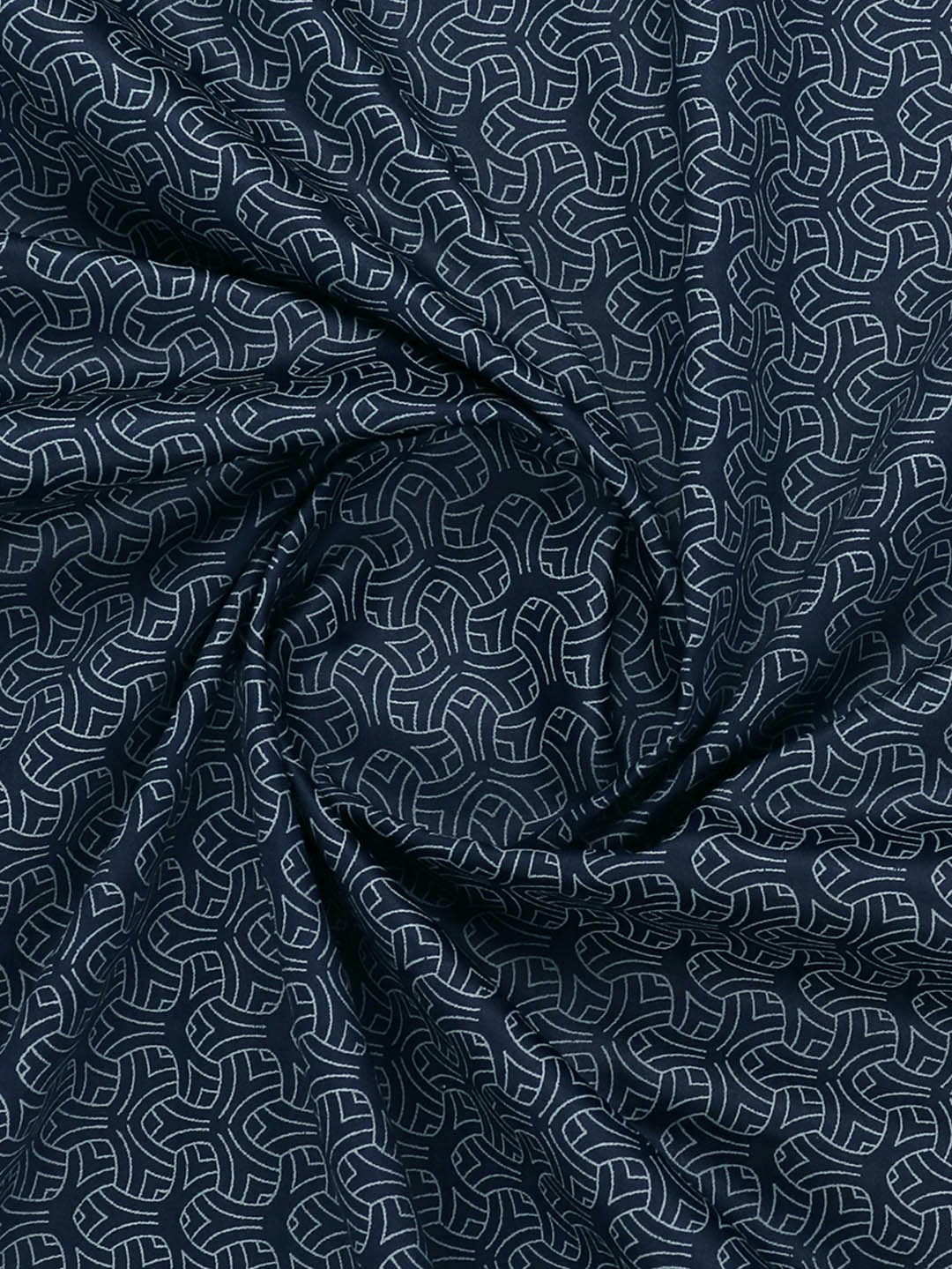 100%Cotton Navy Printed Shirt Fabric OSLO