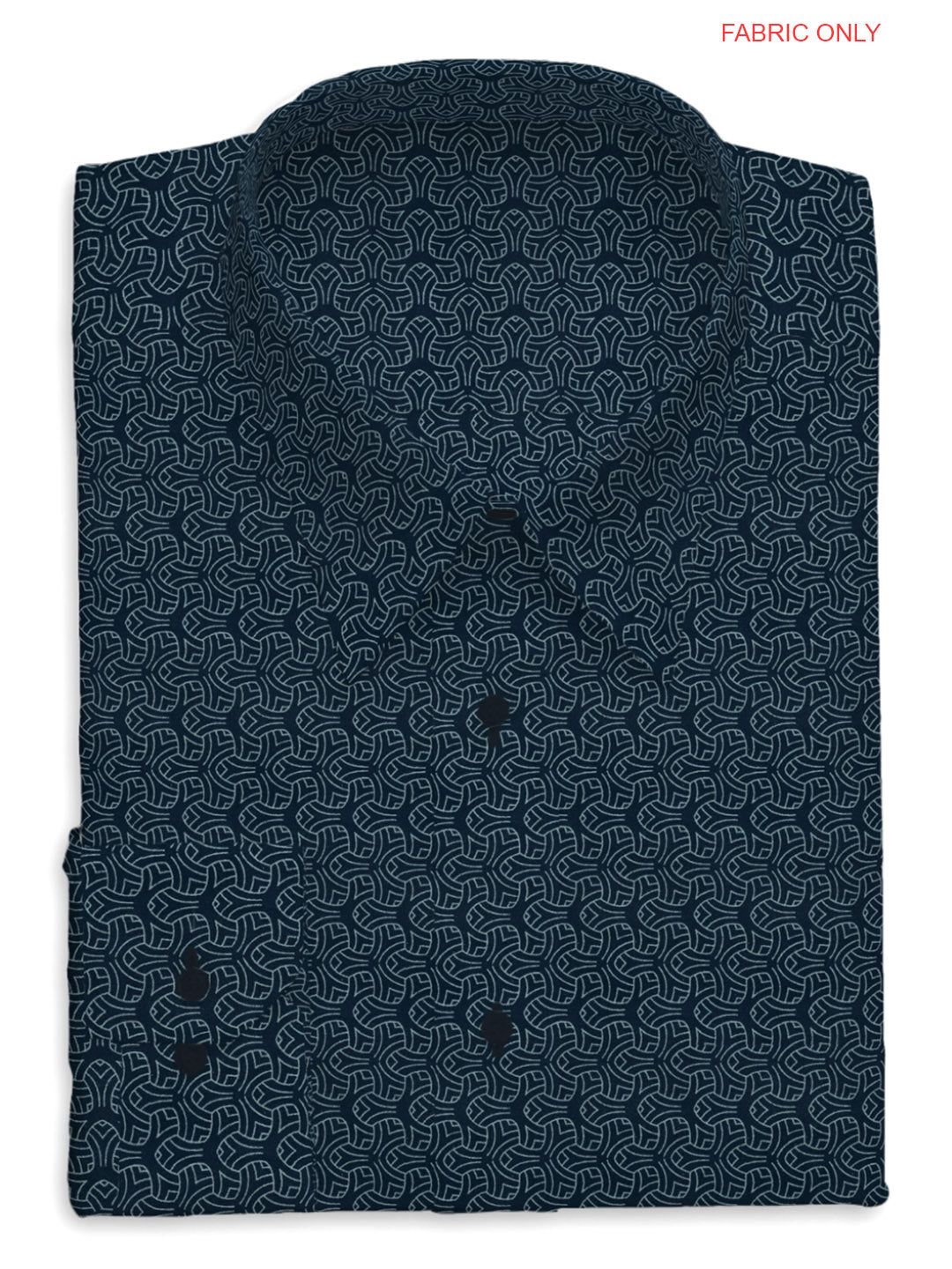 100%Cotton Navy Printed Shirt Fabric OSLO