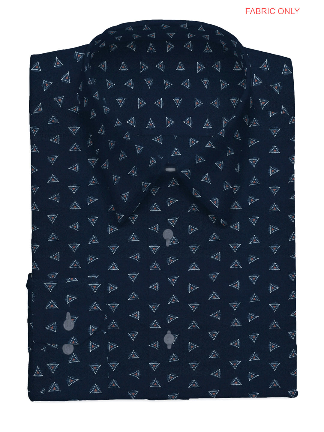 Mens 100%Cotton Printed Navy Shirt Fabric Oslo