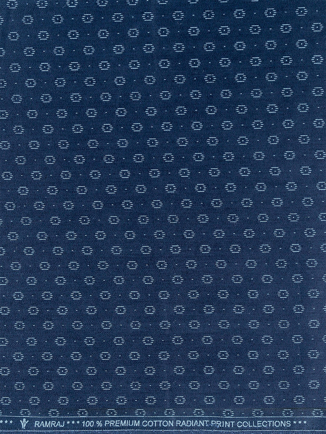Men 100% Cotton Navy Printed Shirt Fabric Oslo Print