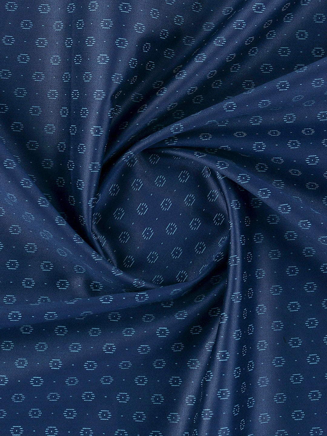 Men 100% Cotton Navy Printed Shirt Fabric Oslo Print